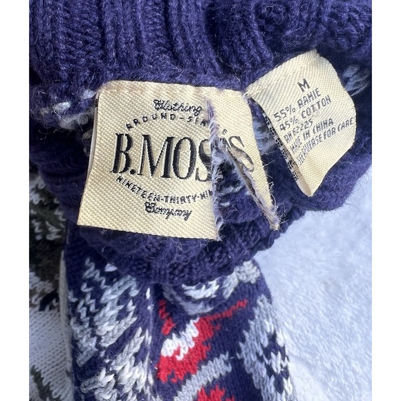 B. Moss Vintage Sweater Knit Long Sleeve Turtleneck Trees‎ Multicolor Medium - Picture 11 of 11